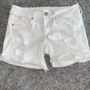 white jean shorts